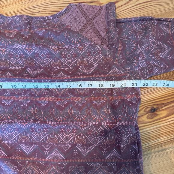 Kuhl Top Womens Size Large Flora 3/4 Shirt in Hyacinth Geometric Bohemian Tunic - Picture 11 of 14